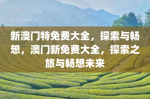 新澳门特免费大全，探索与畅想，澳门新免费大全，探索之旅与畅想未来