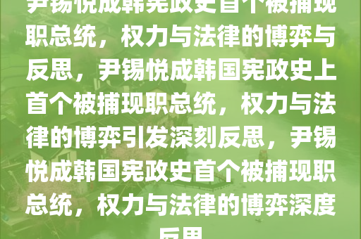 尹锡悦成韩宪政史首个被捕现职总统，权力与法律的博弈与反思，尹锡悦成韩国宪政史上首个被捕现职总统，权力与法律的博弈引发深刻反思，尹锡悦成韩国宪政史首个被捕现职总统，权力与法律的博弈深度反思