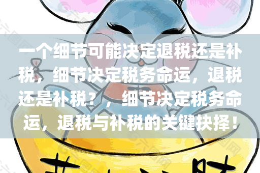 一个细节可能决定退税还是补税，细节决定税务命运，退税还是补税？，细节决定税务命运，退税与补税的关键抉择！
