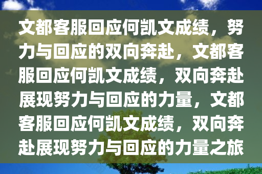 文都客服回应何凯文成绩，努力与回应的双向奔赴，文都客服回应何凯文成绩，双向奔赴展现努力与回应的力量，文都客服回应何凯文成绩，双向奔赴展现努力与回应的力量之旅