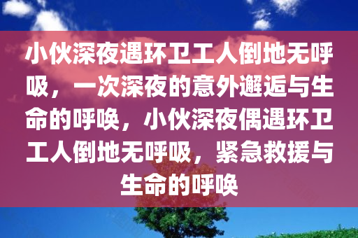 小伙深夜遇环卫工人倒地无呼吸，一次深夜的意外邂逅与生命的呼唤，小伙深夜偶遇环卫工人倒地无呼吸，紧急救援与生命的呼唤