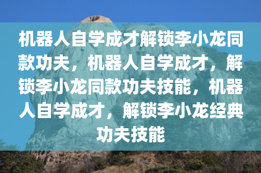 机器人自学成才解锁李小龙同款功夫，机器人自学成才，解锁李小龙同款功夫技能，机器人自学成才，解锁李小龙经典功夫技能