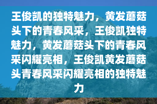 王俊凯的独特魅力，黄发蘑菇头下的青春风采，王俊凯独特魅力，黄发蘑菇头下的青春风采闪耀亮相，王俊凯黄发蘑菇头青春风采闪耀亮相的独特魅力