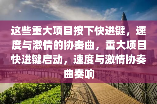 这些重大项目按下快进键，速度与激情的协奏曲，重大项目快进键启动，速度与激情协奏曲奏响