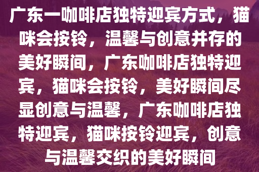 广东一咖啡店独特迎宾方式，猫咪会按铃，温馨与创意并存的美好瞬间，广东咖啡店独特迎宾，猫咪会按铃，美好瞬间尽显创意与温馨，广东咖啡店独特迎宾，猫咪按铃迎宾，创意与温馨交织的美好瞬间