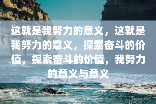 这就是我努力的意义，这就是我努力的意义，探索奋斗的价值，探索奋斗的价值，我努力的意义与意义