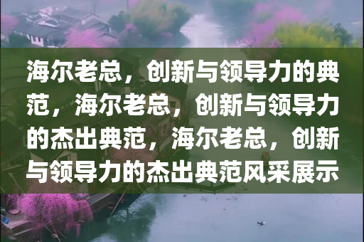 海尔老总，创新与领导力的典范，海尔老总，创新与领导力的杰出典范，海尔老总，创新与领导力的杰出典范风采展示