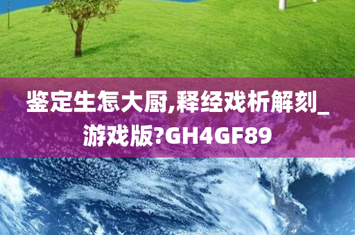 鉴定生怎大厨,释经戏析解刻_游戏版?GH4GF89
