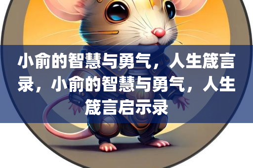 小俞的智慧与勇气，人生箴言录，小俞的智慧与勇气，人生箴言启示录今晚必出三肖2025_2025新澳门精准免费提供·精确判断
