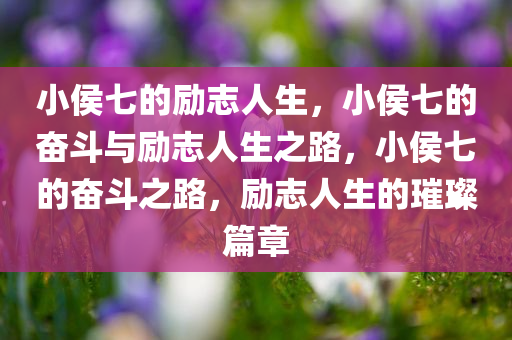小侯七的励志人生，小侯七的奋斗与励志人生之路，小侯七的奋斗之路，励志人生今晚必出三肖2025_2025新澳门精准免费提供·精确判断的璀璨篇章
