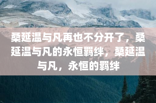 桑延温与凡再也不分开了，桑延温与凡的永恒羁绊，桑延温与凡，永恒的羁绊