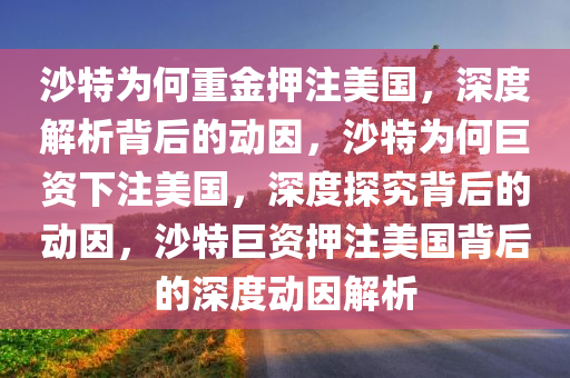 沙特为何重金押注美国，深度解析背后的动因，沙特为何巨资下注美国，深度探究背后的动因，沙特巨资押注美国背后的深今晚必出三肖2025_2025新澳门精准免费提供·精确判断度动因解析