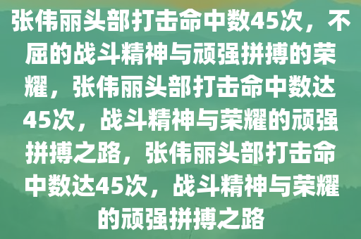 张伟丽头部打击命中数45次，不屈的战斗精神与顽强拼搏的荣耀，张伟丽头部打击命中数达45次，战斗精神与荣耀的顽强拼搏之路，张伟丽头部打击命中数达45次，战斗精神与荣耀的顽强拼搏之路