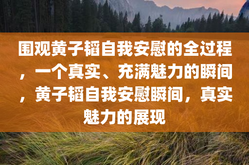 围观黄子韬自我安慰的全过程，一个真实、充满魅力的瞬间，黄子韬自我安慰瞬间，真实魅力的展现