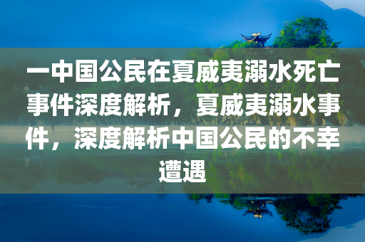 一中国公民在夏威夷溺水死亡事件深度解析，夏威夷溺水事件，深度解析中国公民的不幸遭遇