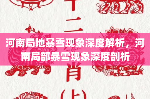 河南局地暴雪现象深度解析，河南局部暴雪现象深度剖析
