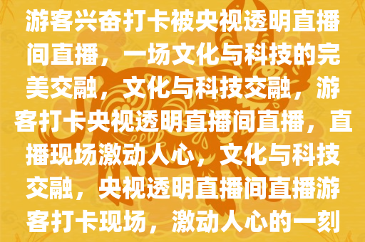 游客兴奋打卡被央视透明直播间直播，一场文化与科技的完美交融，文化与科技交融，游客打卡央视透明直播间直播，直播现场激动人心，文化与科技交融，央视透明直播间直播游客打卡现场，激动人心的一刻