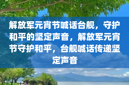 解放军元宵节喊话台舰，守护和平的坚定声音，解放军元宵节守护和平，台舰喊话传递坚定声音