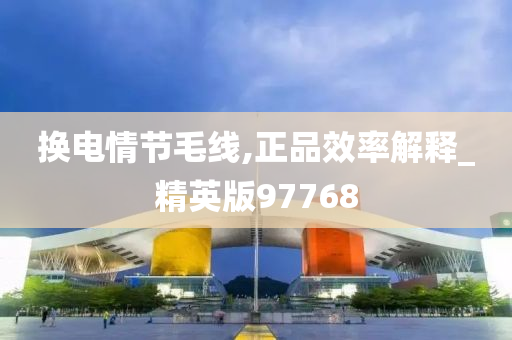 换电情节毛线,正品效率解释_精英版97768