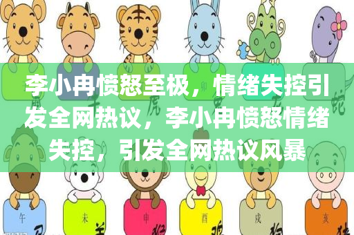 李小冉愤怒至极，情绪失控引发全网热议，李小冉愤怒情绪失控，引发全网热议风暴