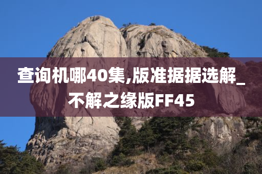 查询机哪40集,版准据据选解_不解之缘版FF45
