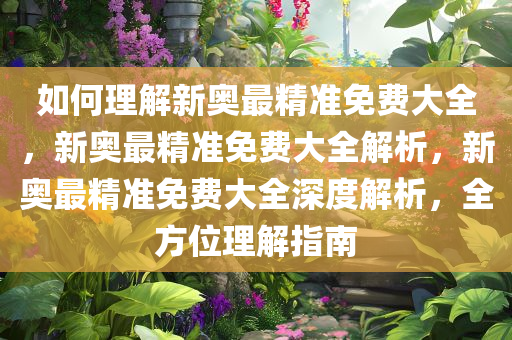 如何理解新奥最精准免费大全，新奥最精准免费大全解析，新奥最精准免费大全深度解析，全方位理解指南