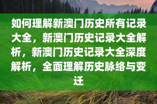 如何理解新澳门历史所有记录大全，新澳门历史记录大全解析，新澳门历史记录大全深度解析，全面理解历史脉络与变迁