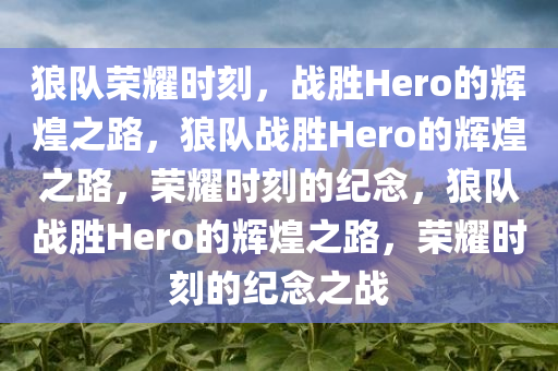 狼队荣耀时刻，战胜Hero的辉煌之路，狼队战胜Hero的辉煌之路，荣耀时刻的纪念，狼队战胜Hero的辉煌之路，荣耀时刻的纪念之战