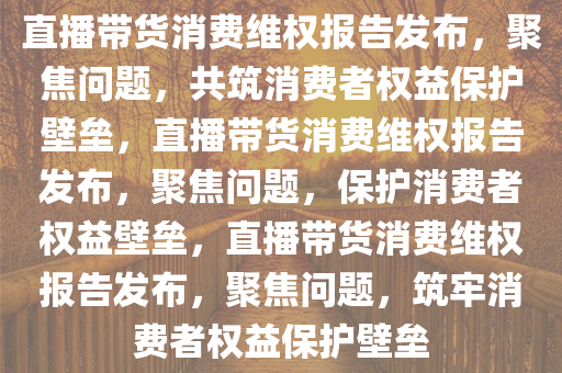 直播带货消费维权报告发布，聚焦问题，共筑消费者权益保护壁垒，直播带货消费维权报告发布，聚焦问题，保护消费者权益壁垒，直播带货消费维权报告发布，聚焦问题，筑牢消费者权益保护壁垒