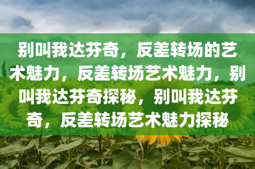 别叫我达芬奇，反差转场的艺术魅力，反差转场艺术魅力，别叫我达芬奇探秘，别叫我达芬奇，反差转场艺术魅力探秘