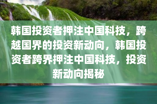 韩国投资者押注中国科技，跨越国界的投资新动向，韩国投资者跨界押注中国科技，投资新动向揭秘