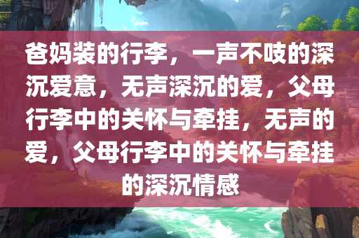 爸妈装的行李，一声不吱的深沉爱意，无声深沉的爱，父母行李中的关怀与牵挂，无声的爱，父母行李中的关怀与牵挂的深沉情感