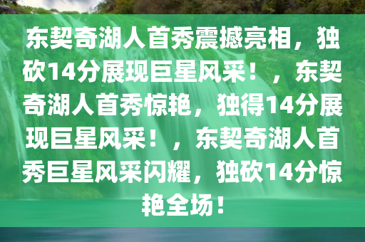 东契奇湖人首秀震撼亮相，独砍14分展现巨星风采！，东契奇湖人首秀惊艳，独得14分展现巨星风采！，东契奇湖人首秀巨星风采闪耀，独砍14分惊艳全场！