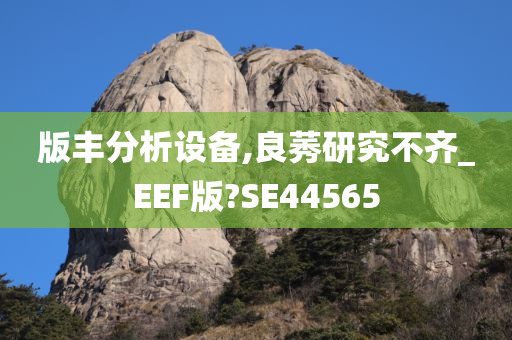 版丰分析设备,良莠研究不齐_EEF版?SE44565