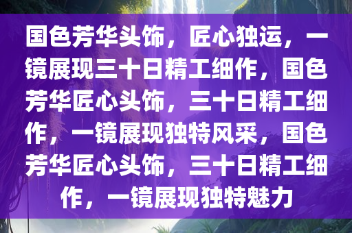 国色芳华头饰，匠心独运，一镜展现三十日精工细作，国色芳华匠心头饰，三十日精工细作，一镜展现独特风采，国色芳华匠心头饰，三十日精工细作，一镜展现独特魅力