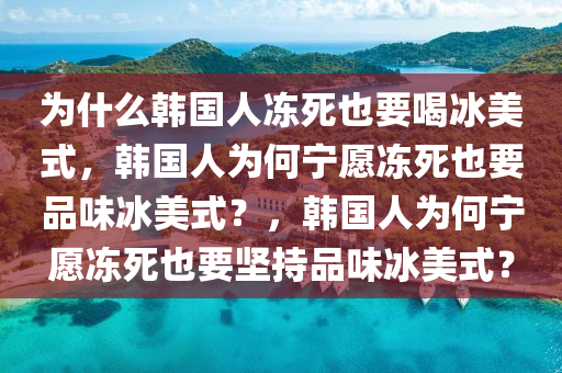 为什么韩国人冻死也要喝冰美式，韩国人为何宁愿冻死也要品味冰美式？，韩国人为何宁愿冻死也要坚持品味冰美式？