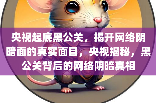 央视起底黑公关，揭开网络阴暗面的真实面目，央视揭秘，黑公关背后的网络阴暗真相
