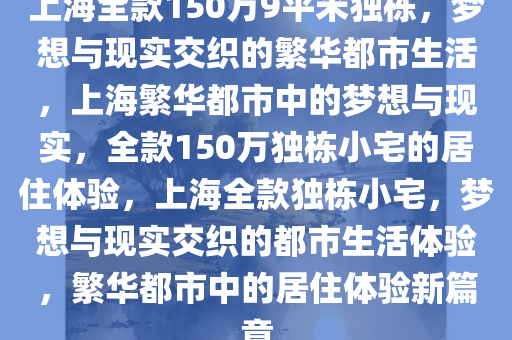 上海全款150万9平米独栋，梦想与现实交织的繁华都市生活，上海繁华都市中的梦想与现实，全款150万独栋小宅的居住体验，上海全款独栋小宅，梦想与现实交织的都市生活体验，繁华都市中的居住体验新篇章