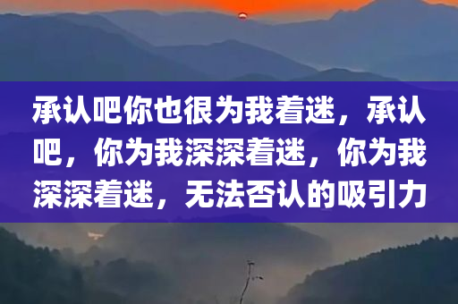 承认吧你也很为我着迷，承认吧，你为我深深着迷，你为我深深着迷，无法否认的吸引力