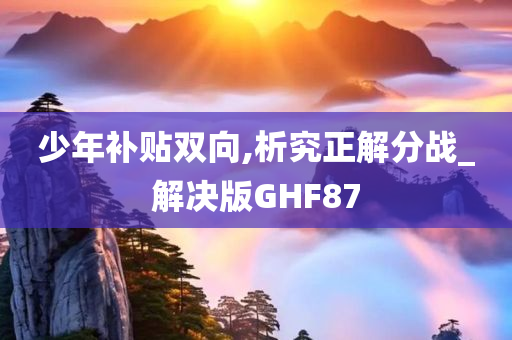 少年补贴双向,析究正解分战_解决版GHF87