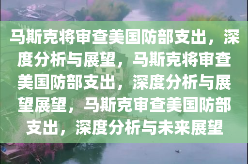 马斯克将审查美国防部支出，深度分析与展望，马斯克将审查美国防部支出，深度分析与展望展望，马斯克审查美国防部支出，深度分析与未来展望