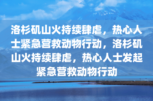 洛杉矶山火持续肆虐，热心人士紧急营救动物行动，洛杉矶山火持续肆虐，热心人士发起紧急营救动物行动，洛杉矶山火肆虐，热心人士发起紧急营救动物行动进行时