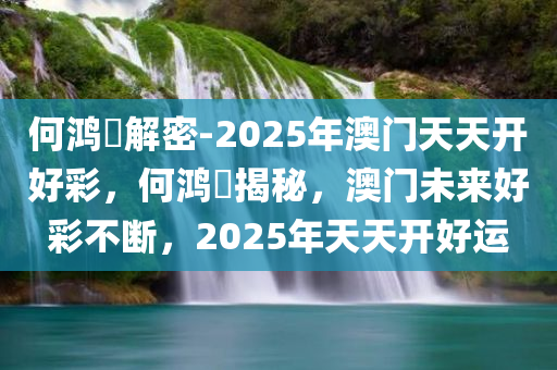 何鸿燊解密-2025年澳门天天开好彩，何鸿燊揭秘，澳门未来好彩不断，2025年天天开好运，何鸿燊揭秘澳门未来好彩不断，2025年天天好运开启！