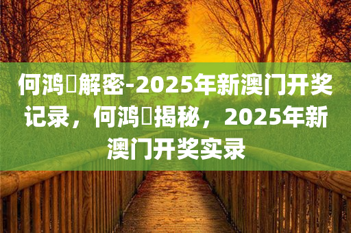 何鸿燊解密-2025年新澳门开奖记录，何鸿燊揭秘，2025年新澳门开奖实录