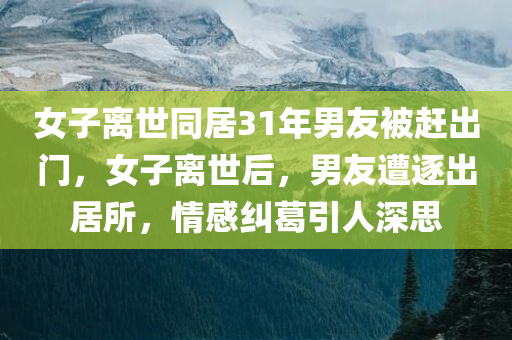 女子离世同居31年男友被赶出门，女子离世后，男友遭逐出居所，情感纠葛引人深思，女子离世后情感纠葛揭秘，同居男友遭逐出居所，情感考验引人深思
