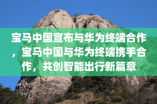 宝马中国宣布与华为终端合作，宝马中国与华为终端携手合作，共创智能出行新篇章