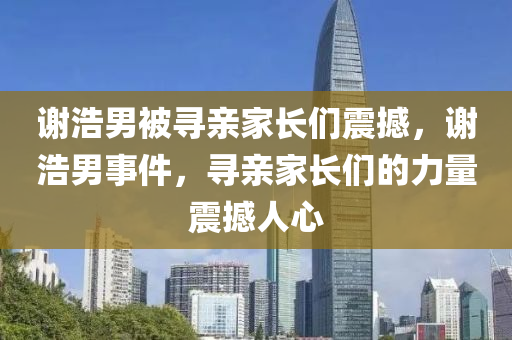 谢浩男被寻亲家长们震撼，谢浩男事件，寻亲家长们的力量震撼人心，谢浩男事件，寻亲家长的力量震撼人心