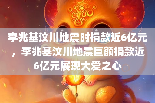 李兆基汶川地震时捐款近6亿元，李兆基汶川地震巨额捐款近6亿元展现大爱之心，李兆基汶川地震巨额捐款展现大爱之心，慷慨解囊近6亿元支援灾区重建