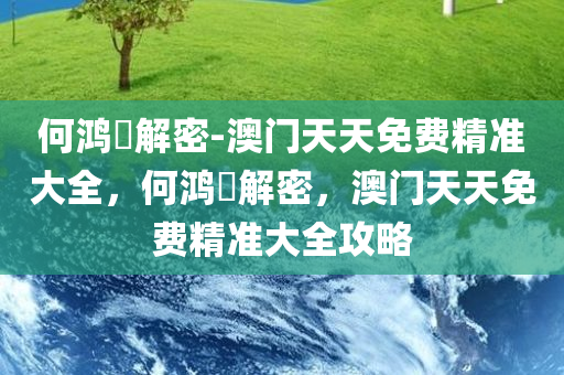 何鸿燊解密-澳门天天免费精准大全，何鸿燊解密，澳门天天免费精准大全攻略，何鸿燊解密，澳门天天免费精准大全攻略与指南