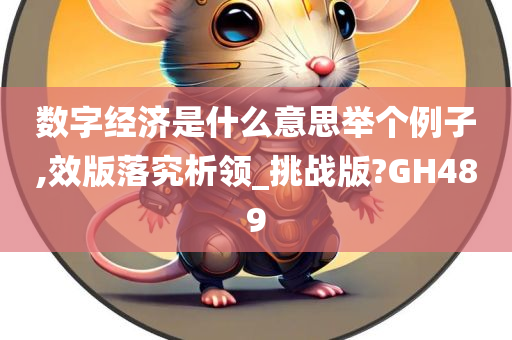 数字经济是什么意思举个例子,效版落究析领_挑战版?GH489